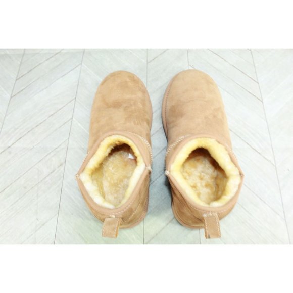 LL Bean Brown Suede Shearling Lined Wicked Good Slippers Ankle Boots 9 M - Picture 6 of 9